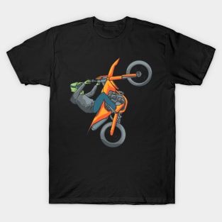 Motorcycle Popping A Wheelie Motorbike Biker Bike T-Shirt